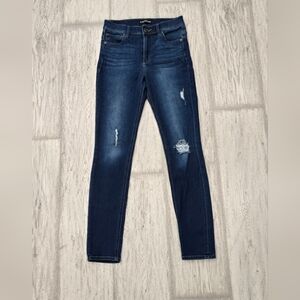 Express Supersoft High Rise Legging Jeans – Size 4 | Distressed Skinny Fit